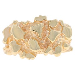 Yellow Gold Nugget Men's Ring - 10k Statement