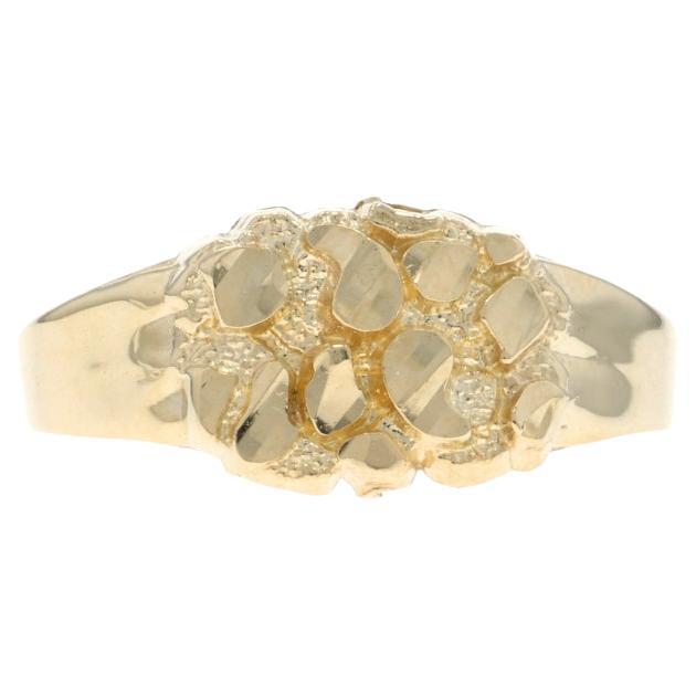 Gelbgold Nugget Herrenring 10k Statement im Angebot