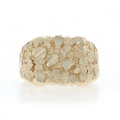 Yellow Gold Nugget Men's Ring - 10k Textured