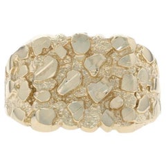 Yellow Gold Nugget Men's Ring - 10k Textured