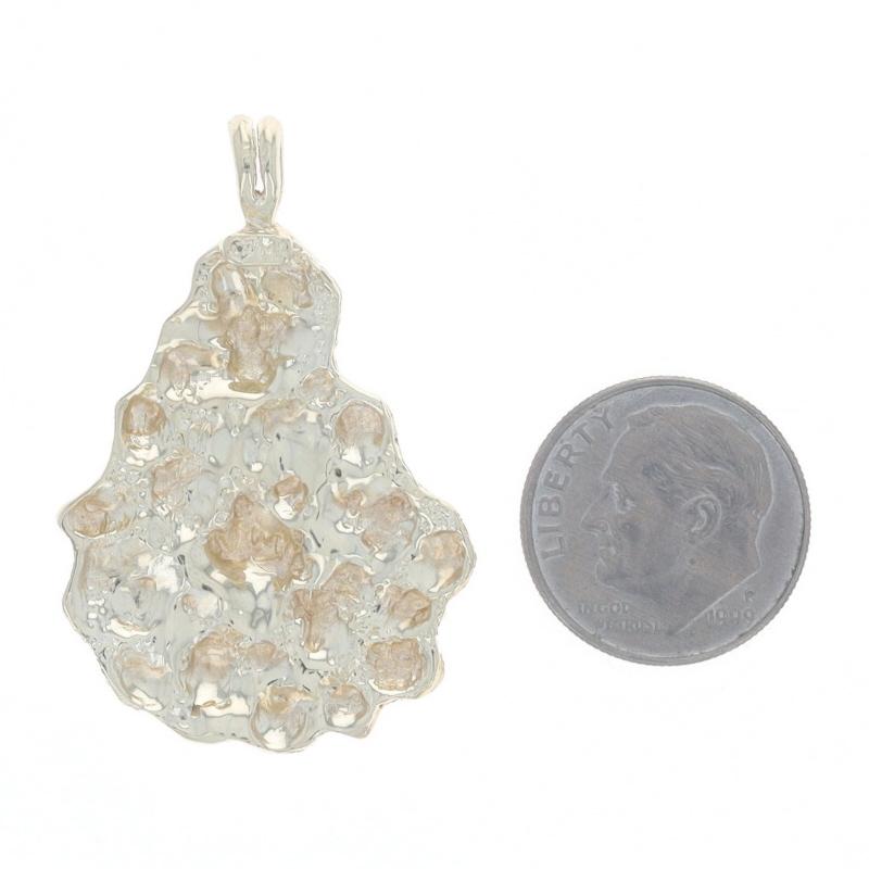 Pendentif pépite en or jaune 14k Excellent état - En vente à Greensboro, NC