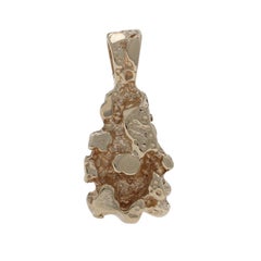 Yellow Gold Nugget Pendant - 14k Textured