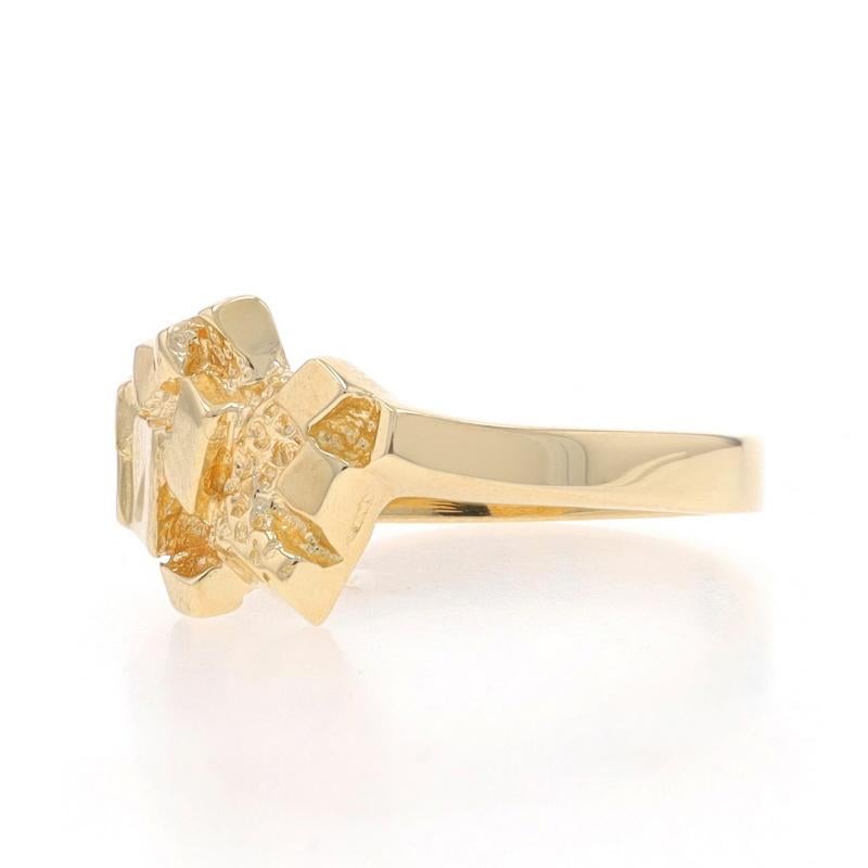 Women's Yellow Gold Nugget Statement Ring - 14k Textured For Sale