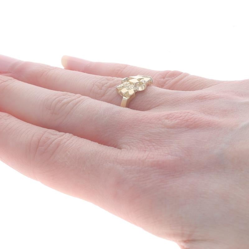 Yellow Gold Nugget Statement Ring - 14k Textured For Sale 1
