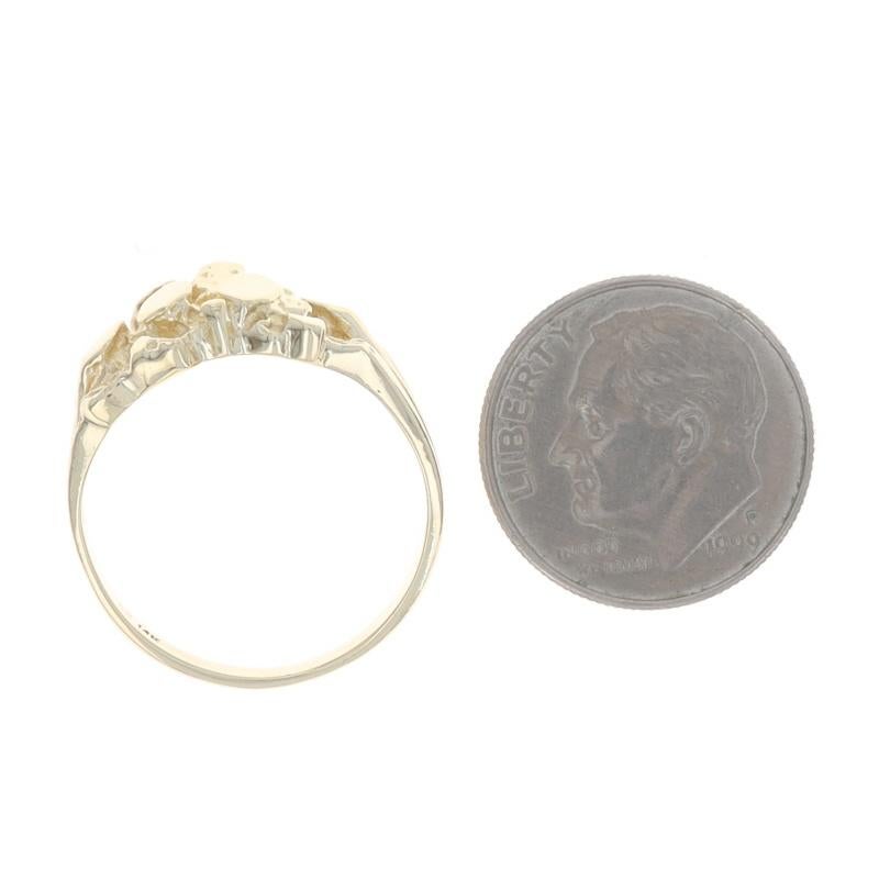 Bague fantaisie en or jaune texturée 14 carats en vente 2
