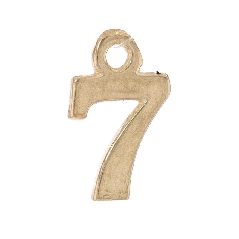 Yellow Gold Number Seven Charm - 14k Favorite Lucky Number Sports #7 For Sale