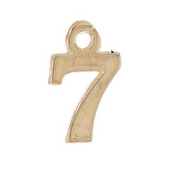 Yellow Gold Number Seven Charm - 14k Favorite Lucky Number Sports #7