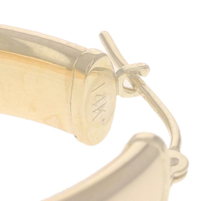 De las mujeres Pendientes de aro ovalados oblongos de oro amarillo 14k Chunky perforados en venta