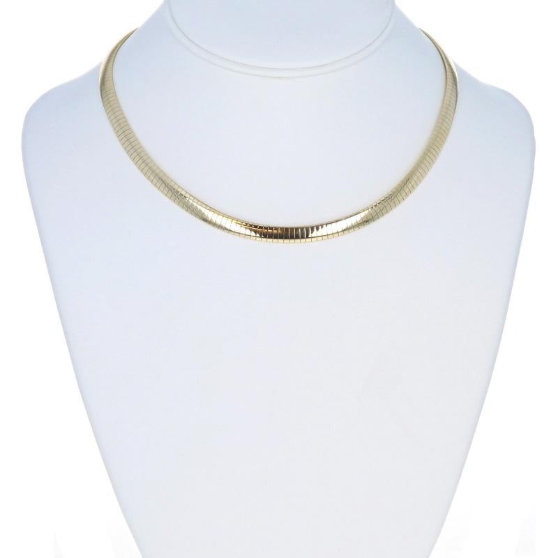 Yellow Gold Omega Chain Necklace 16