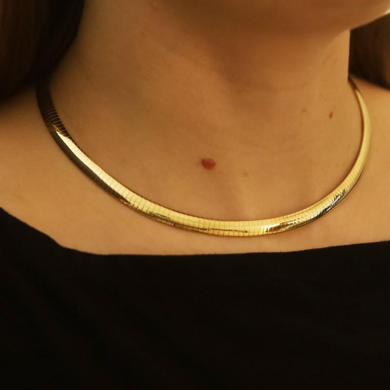 Yellow Gold Omega Chain Necklace 16