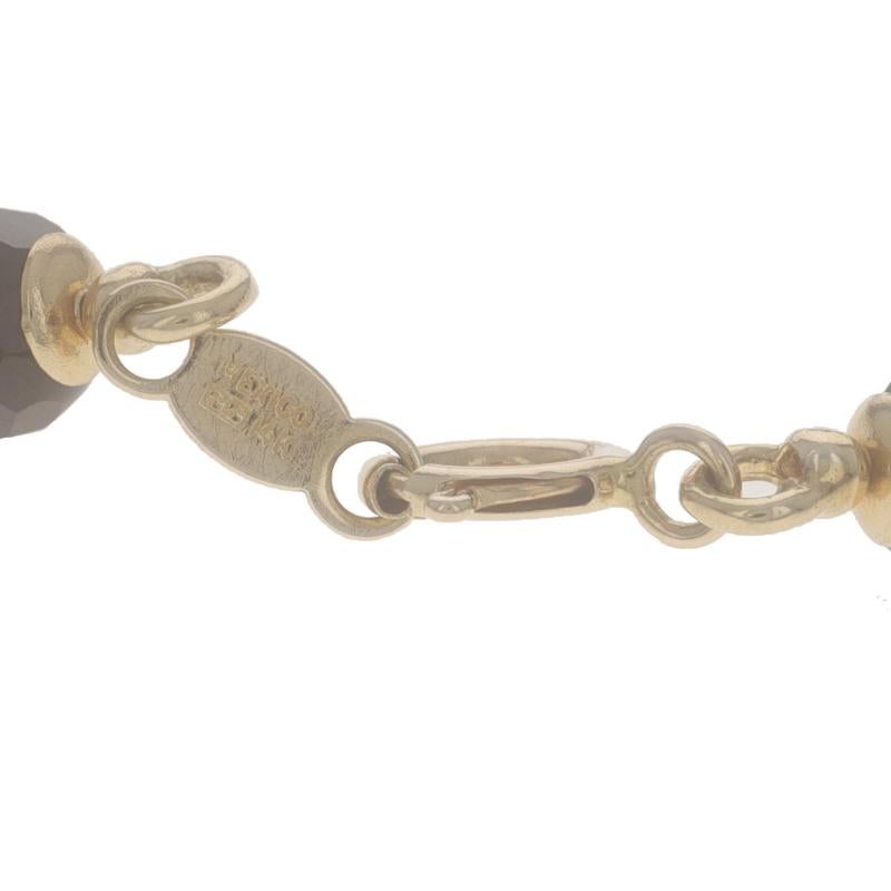 Donna Collana con fili di perline in oro giallo e onice 17 3/4