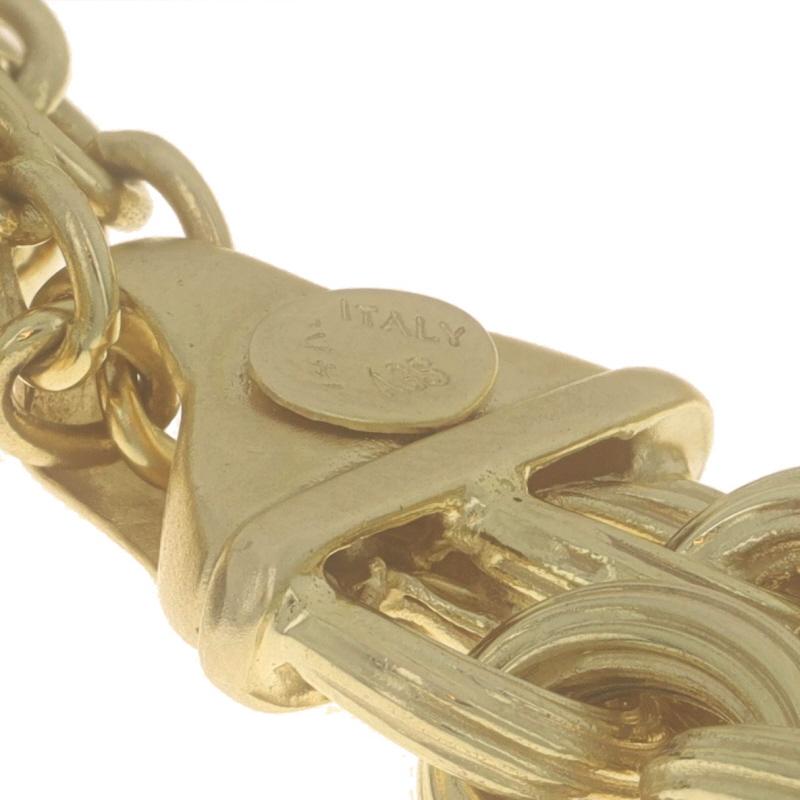 Yellow Gold Onyx Cable Chain Bracelet 8 1/4
