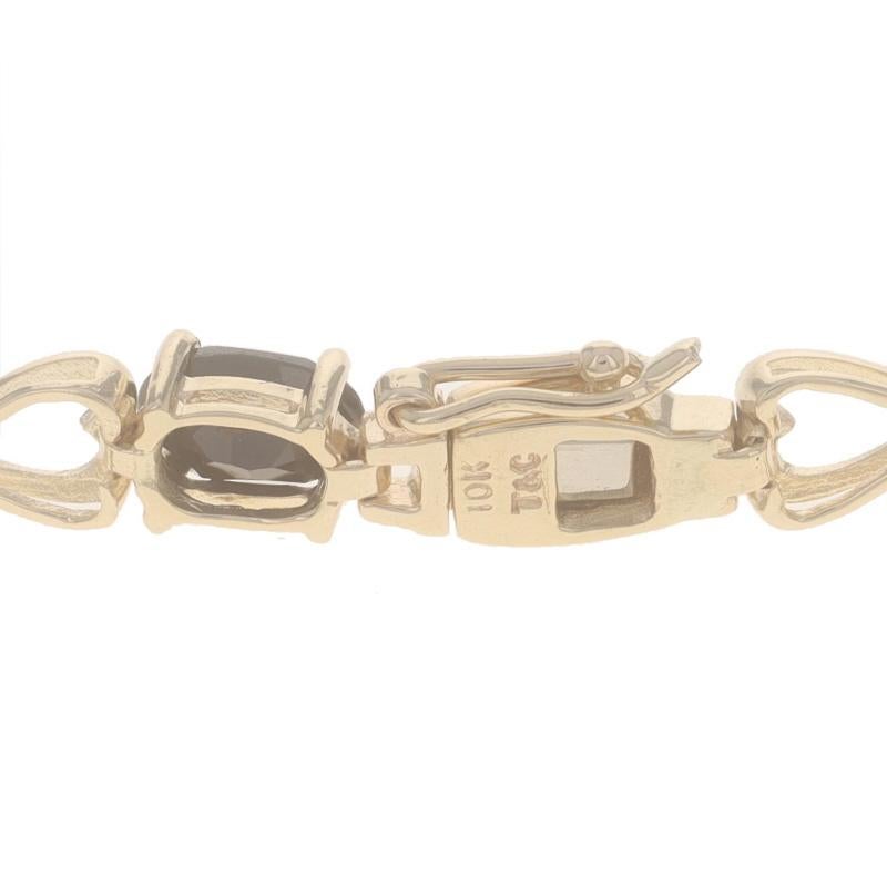 Bracelet à maillons en or jaune, onyx et diamants 7 1/4