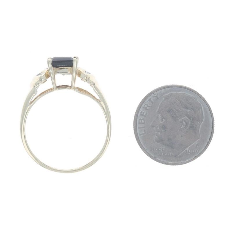 Anello in oro giallo con diamante onice 10k Smeraldo 1,76ctw in vendita 1