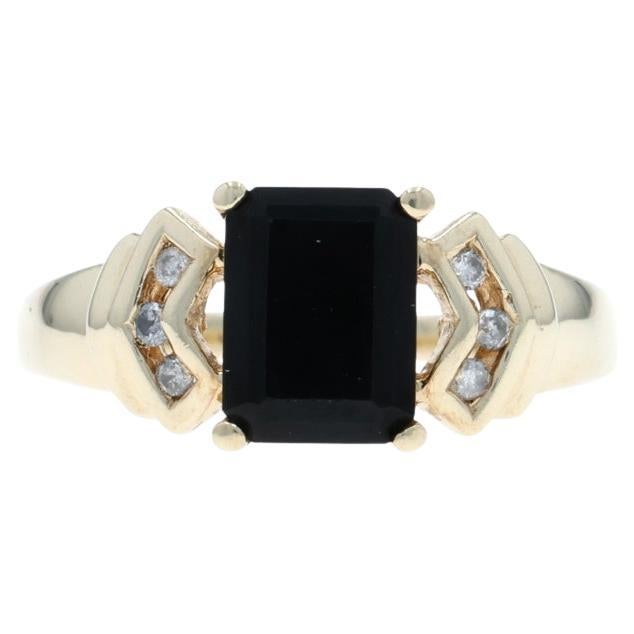 Anello in oro giallo con diamante onice 10k Smeraldo 1,76ctw