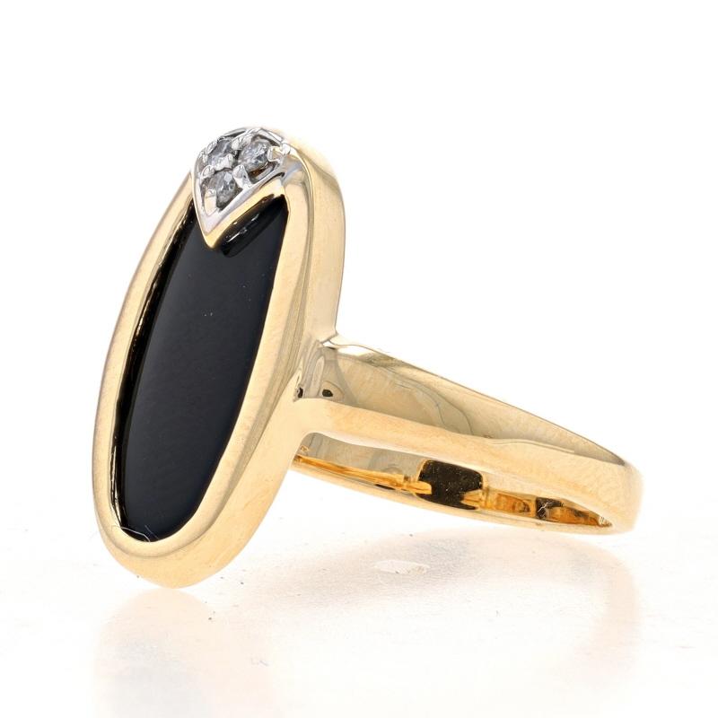 women's black onyx ring yellow gold