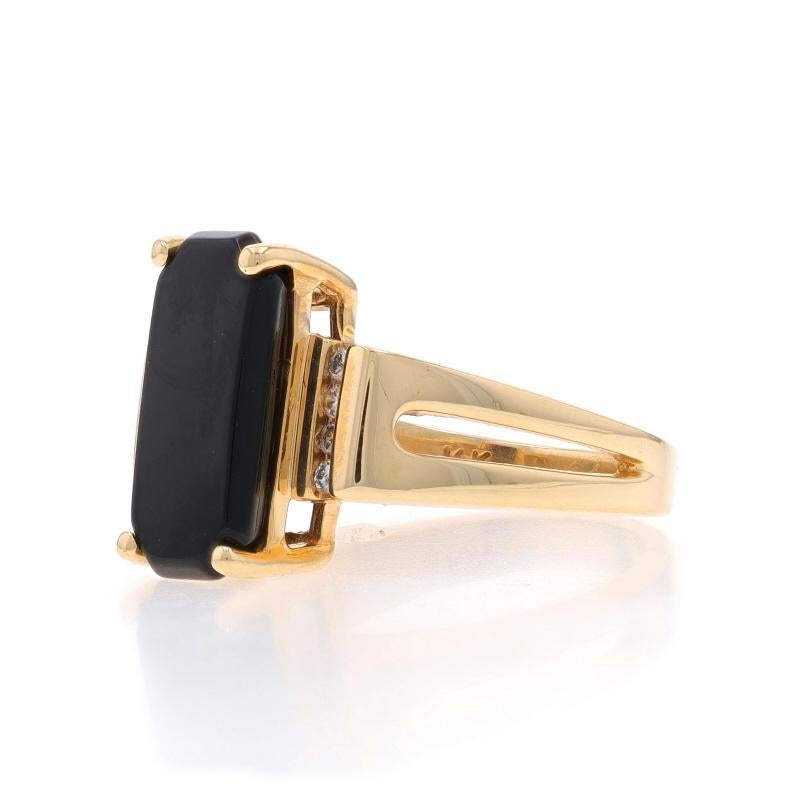 Bague en or jaune avec onyx et diamant - 14k Excellent état - En vente à Greensboro, NC