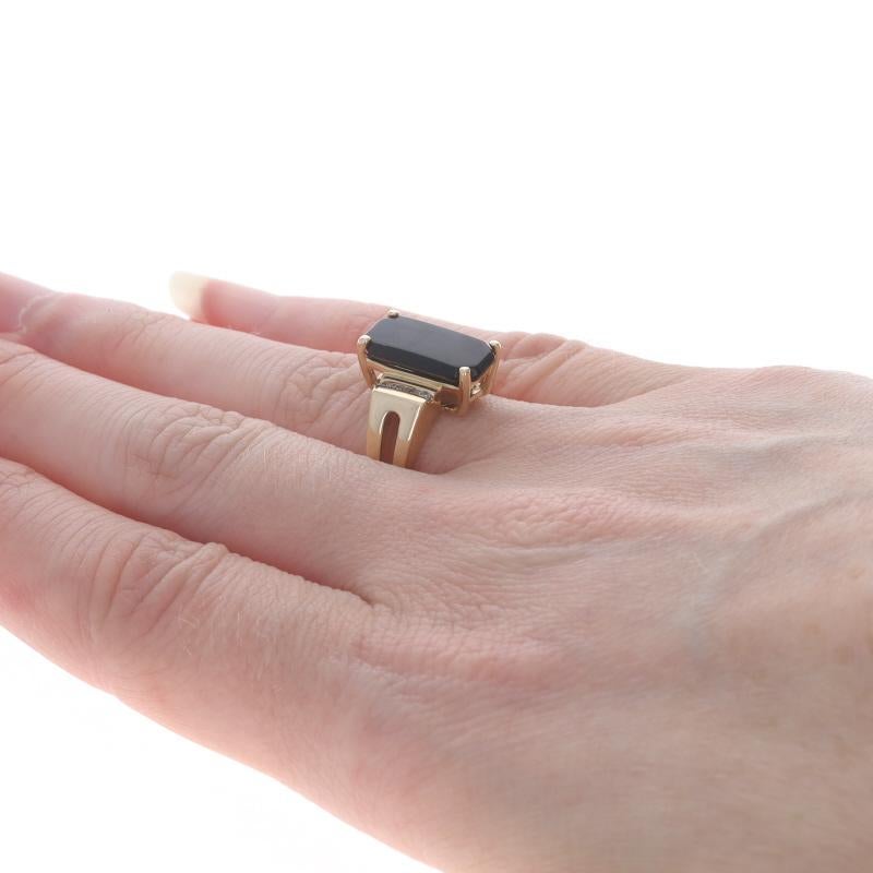 Bague en or jaune avec onyx et diamant - 14k Pour femmes en vente