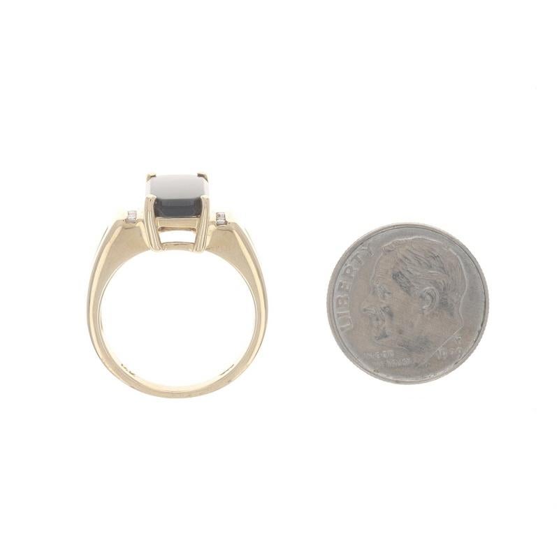 Bague en or jaune avec onyx et diamant - 14k en vente 1