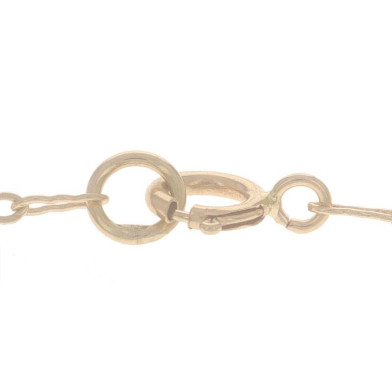 Women's Yellow Gold Onyx Fancy Paperclip Station Necklace 16 3/4