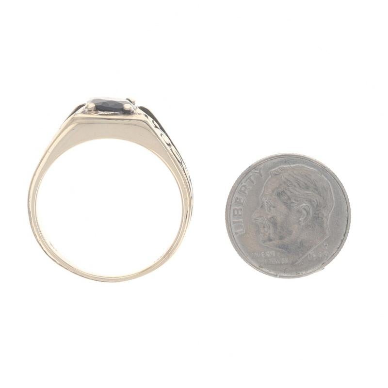 Anello da uomo in oro giallo con onice - Solitario ovale 10k in vendita 1