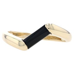 Anneau en or jaune avec solitaire en onyx - 14k Taille 6 1/2