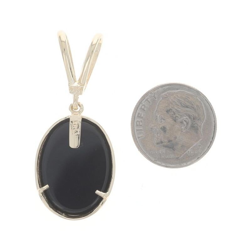 Pendentif solitaire Onyx en or jaune - 14k Excellent état - En vente à Greensboro, NC