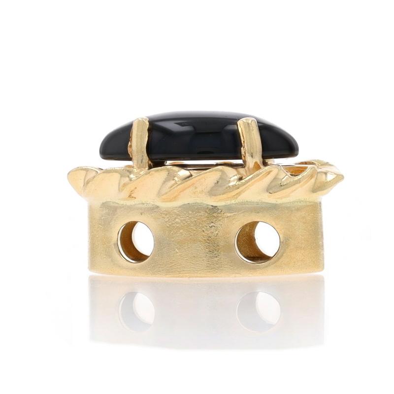 Taille Marquise Charm en or jaune Onyx Solitaire Slide - 14k Marquise Cabochon en vente