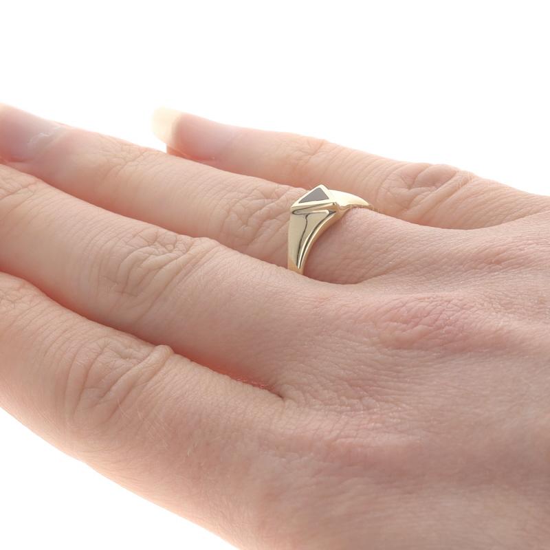 Solitär-Ring aus Gelbgold mit Onyx und Dreieck - 14k Geometrisch Damen