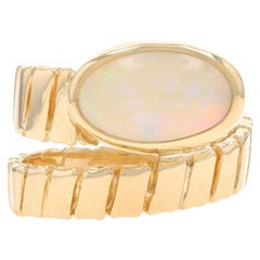 Anello bypass con solitario da cocktail in oro giallo - 14k Oval Cab 3.08ct Bezel Set