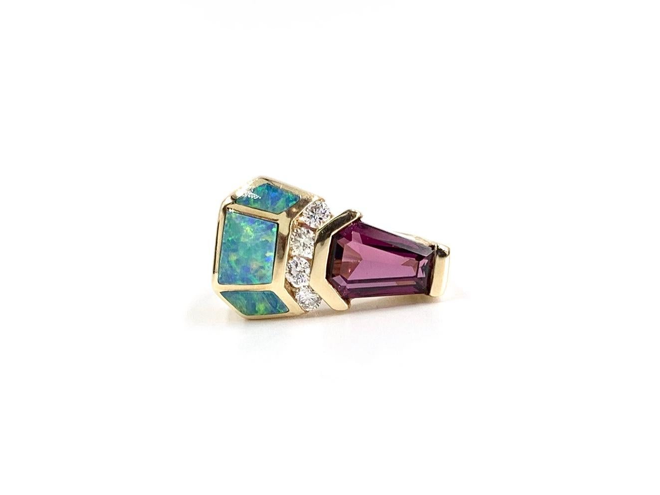 opal and tourmaline ring