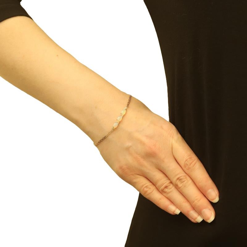 Gelbgold Opal Diamant Bar-Armband 7
