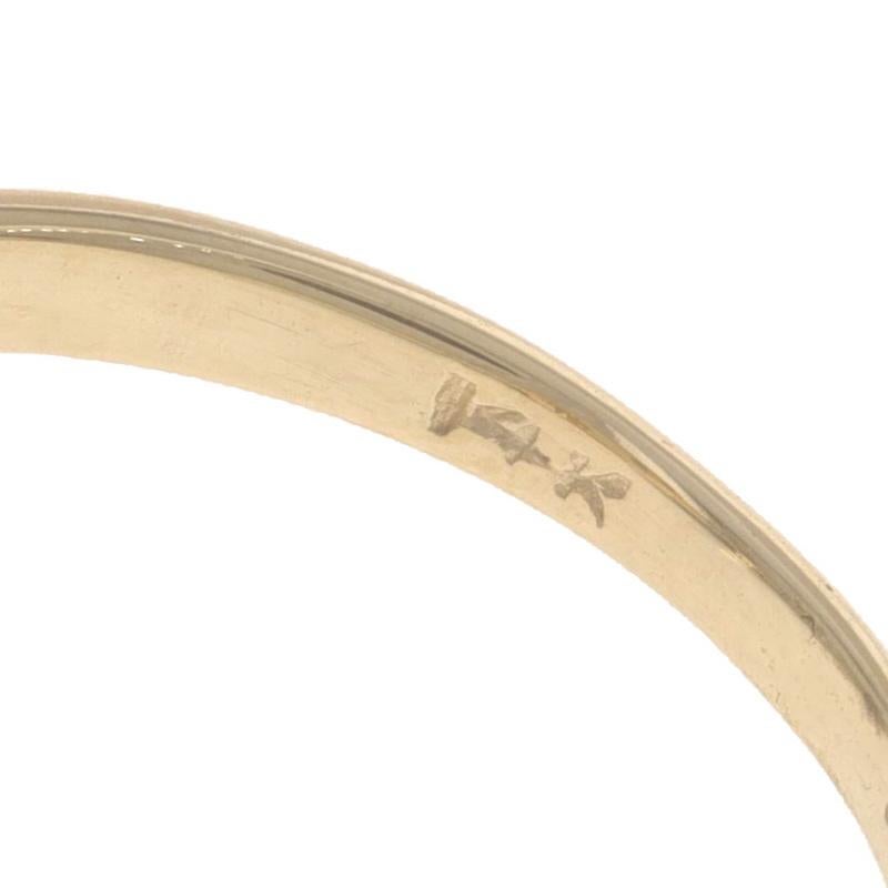 Bague bypass en or jaune opale diamant - 14k Cabochon ovale .74ctw Two-Stone en vente 2