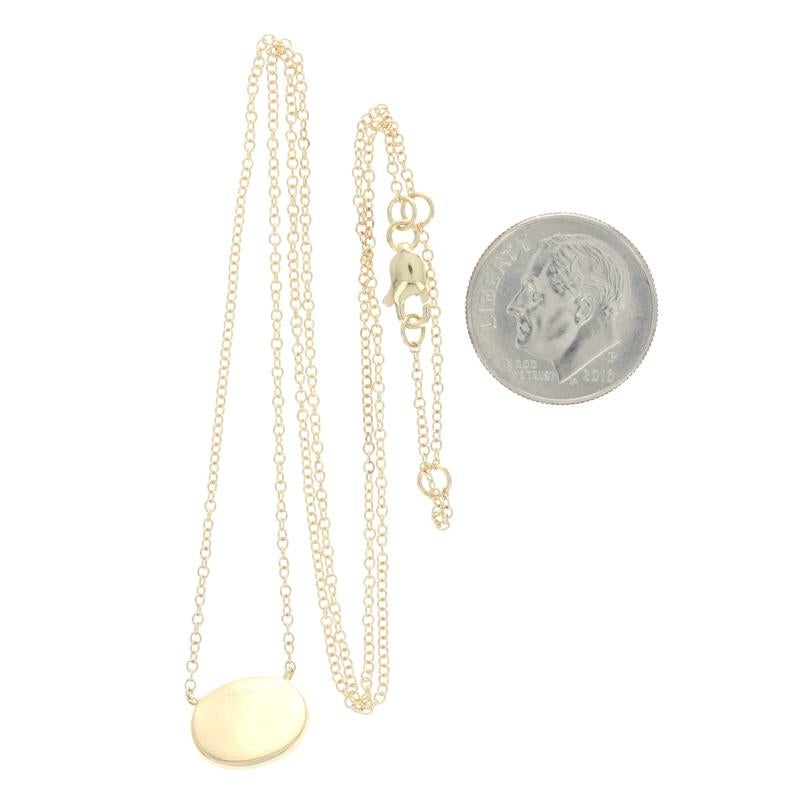 Halskette aus Gelbgold mit Opal und Diamant-Halo - 14k Oval Cabochon 1,09ctw Verstellbar Damen im Angebot
