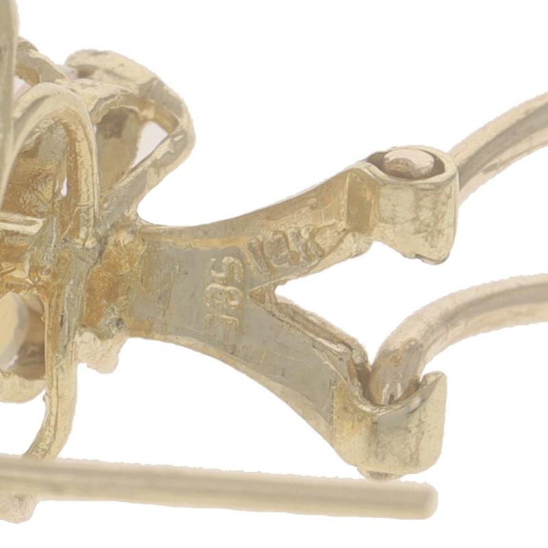 Gelbgold Opal Diamant Große Cluster-Ohrstecker 14k Marq Cab 2,88ctw Pierce Damen