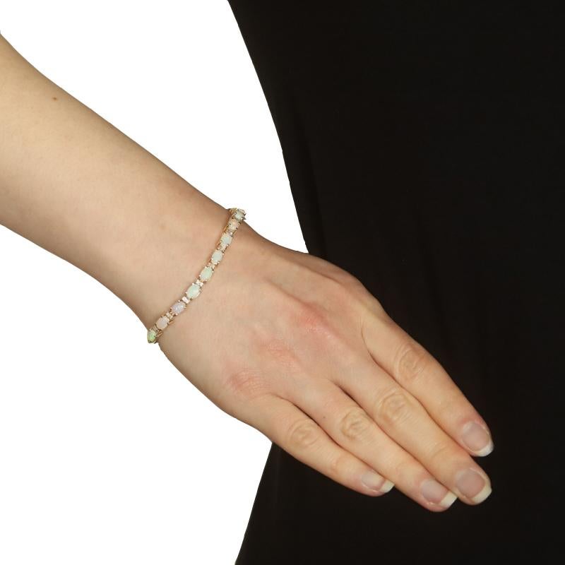 opal and diamond tennis bracelet