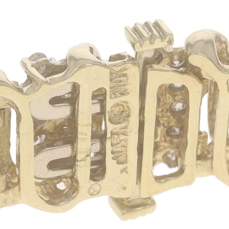 Yellow Gold Opal Diamond Link Bracelet 7