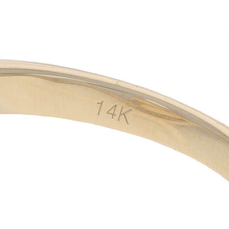 Yellow Gold Opal Diamond Loop Ring - 14k Oval Cabochon 2.09ctw Milgrain For Sale 2