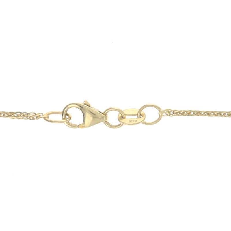 Yellow Gold Opal & Diamond Pendant Necklace 15 3/4