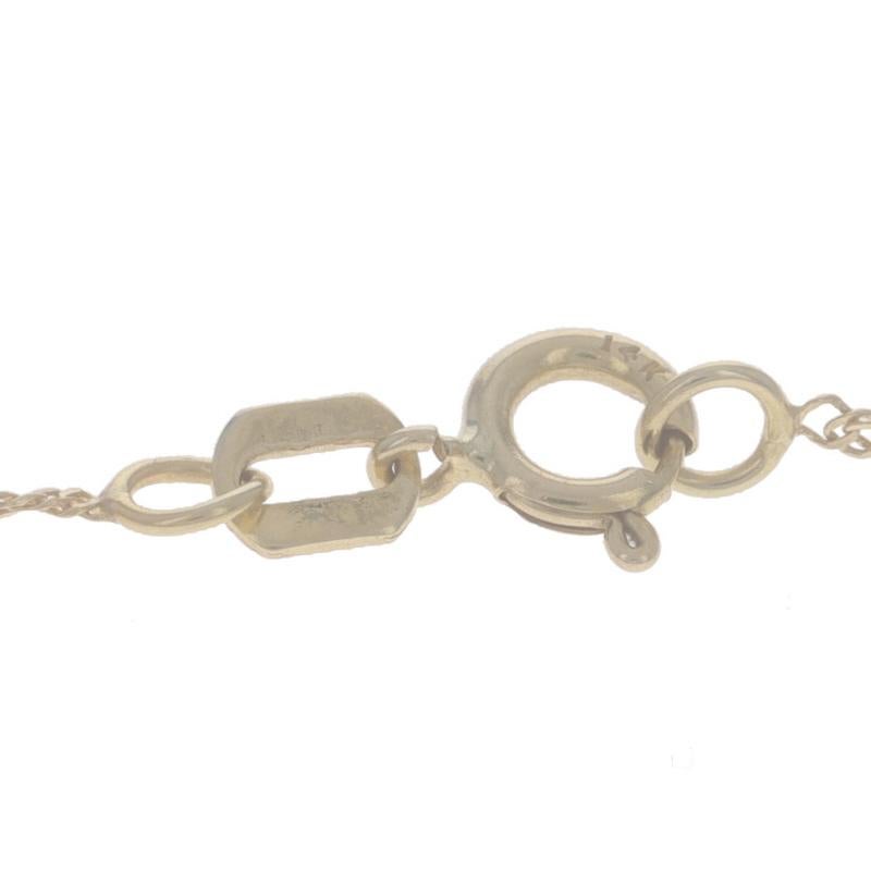 Women's Yellow Gold Opal & Diamond Pendant Necklace 18