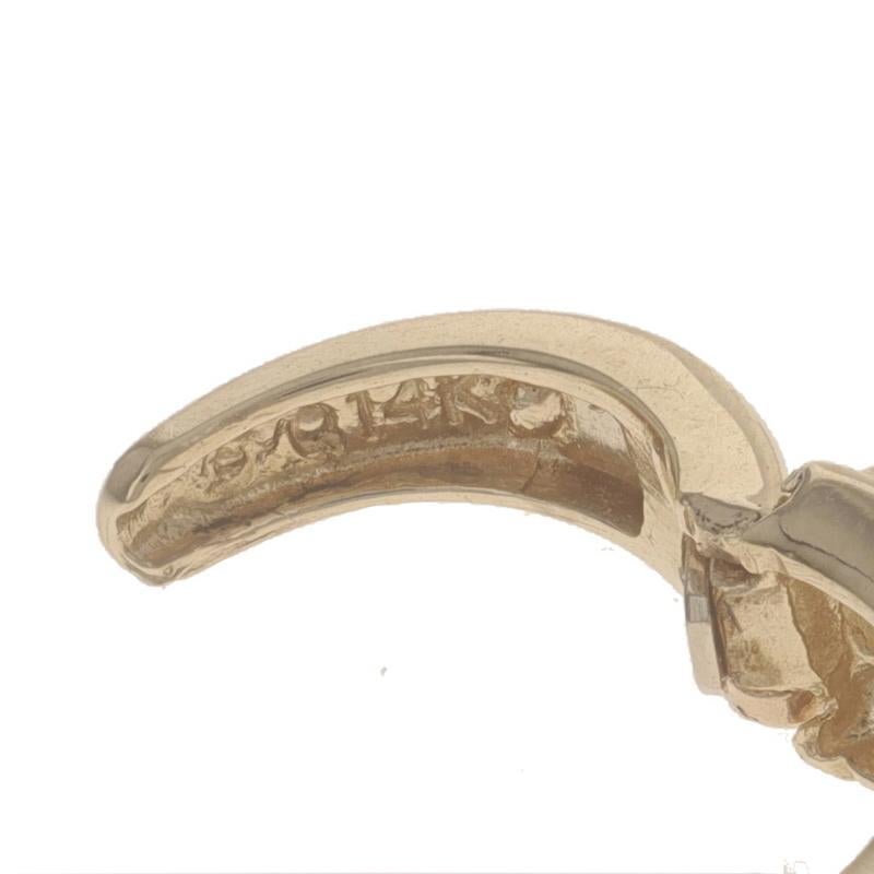 Round Cut Yellow Gold Opal Five-Stone Huggie Hoop Earrings 14k Rnd Cabochon .80ctw Pierced For Sale