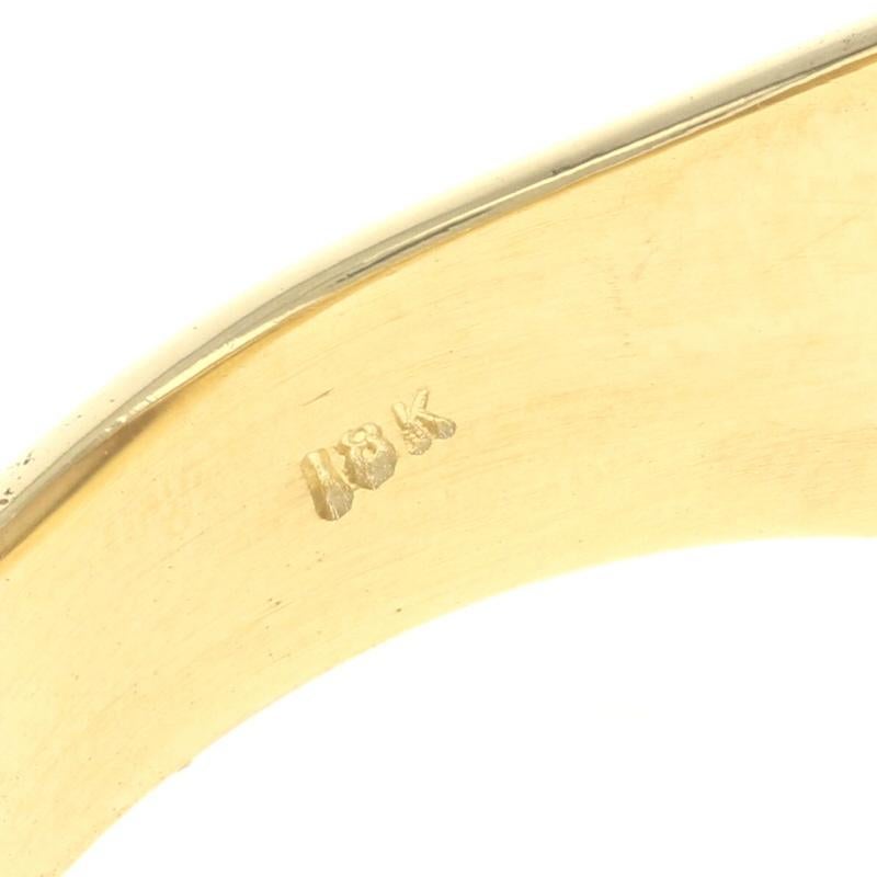 Yellow Gold Opal Men's Ring - 18k Oval Cabochon Cut 5.70ct Solitaire Size 9 1/4 For Sale 3