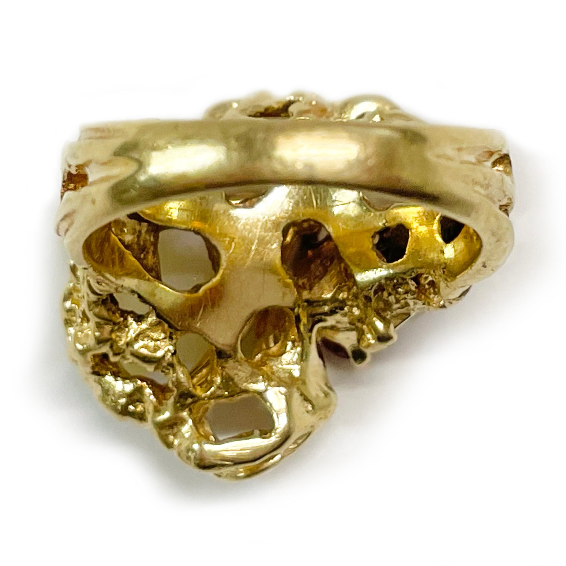 Ring aus Gelbgold mit Opal und Rubin im Zustand „Gut“ im Angebot in Palm Desert, CA