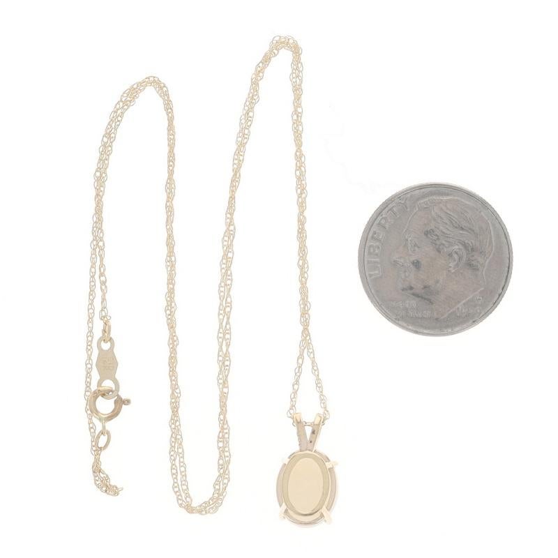 Oval Cut Yellow Gold Opal Solitaire Pendant Necklace 17