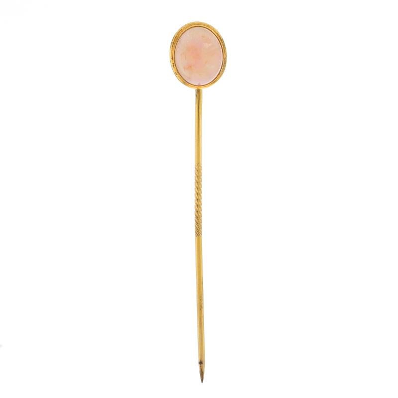 Gelbgold Opal Vintage Stickpin - 14k Oval Cabochon 1,70ct Solitär im Angebot