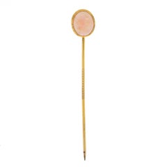 Gelbgold Opal Vintage Stickpin - 14k Oval Cabochon 1,70ct Solitär