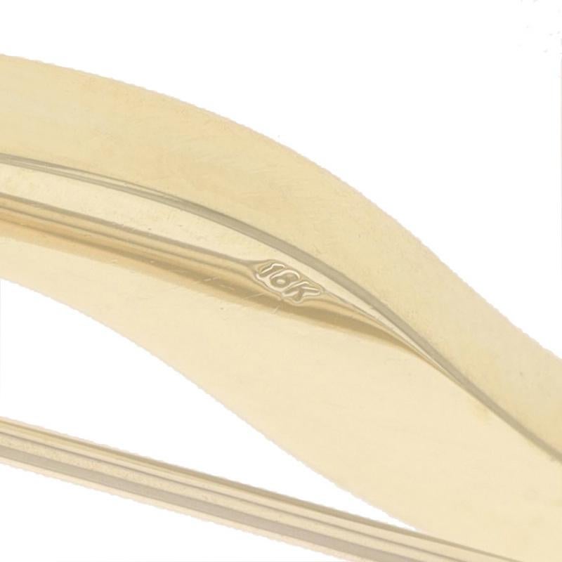 Women's Yellow Gold Opal Wavy Line Brooch - 18k Inlay Pin For Sale
