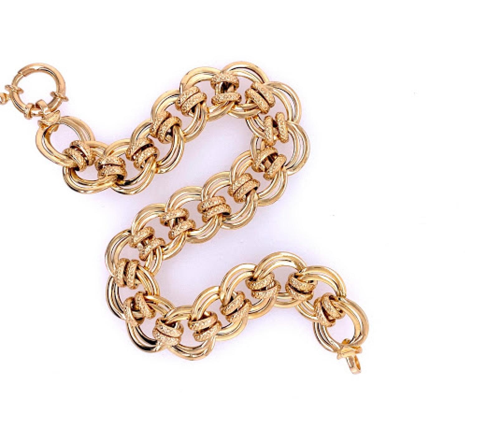 Modern Yellow Gold Open Circle Link Bracelet