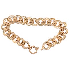 Yellow Gold Open Circle Link Bracelet