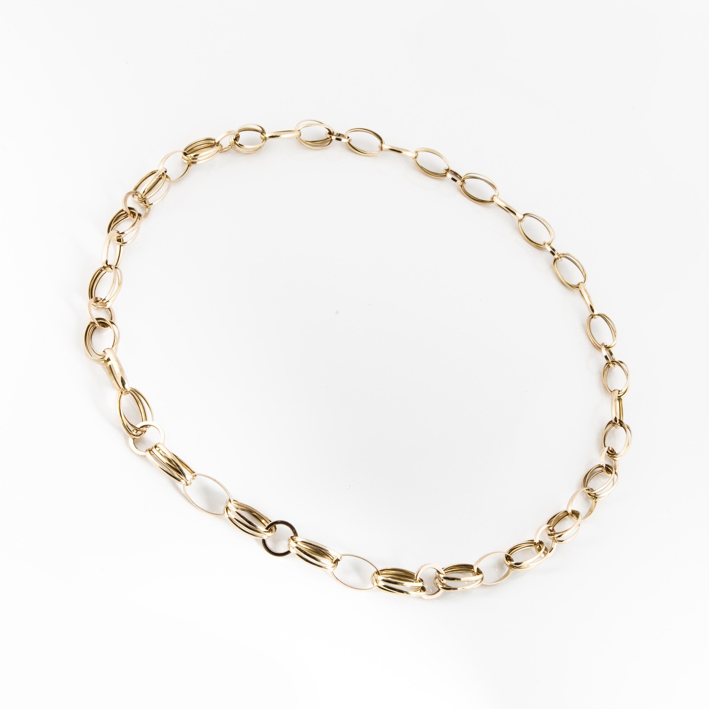 Women's Open Link Necklace in 14K Gold For Sale